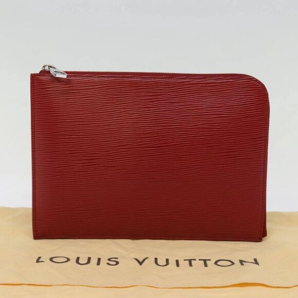 LOUIS VUITTON Epi Pochette Jules PM Clutch Bag Red Car Mine - Picture 11 of 16